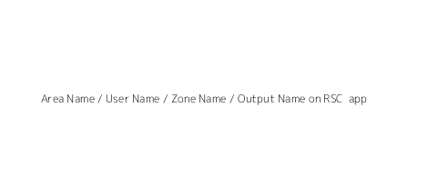 Area Name / User Name / Zone Name / Output Name on RSC+ app